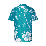 THE ARCHIPELAGO BUTTON UP- AQUA & WHITE
